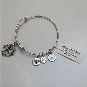 Alex and Ani Silver Mom Charm Bangle NWT